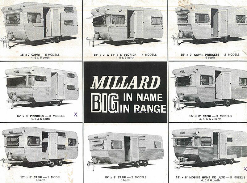 Circa 1960s promotional material. Image supplied by Millard Caravans